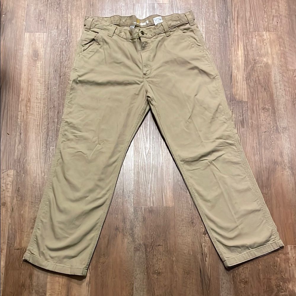 Carhartt Relaxed Fit Cargo Pocket Men's Work Pants 40x30 Khaki Chino Stretch